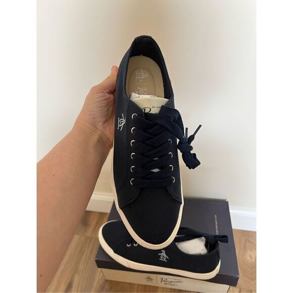 Original Penguin NWT Men's Petey Stripe Lace Up Sneaker Navy sz 8 - Picture 8 of 9